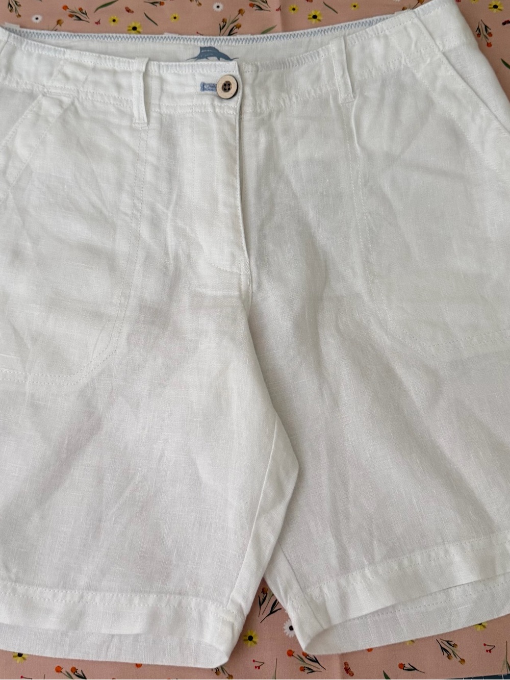 Tommy Bahama White Linen Bermuda Shorts